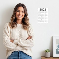 Chic -At-A-Glance Calendar Sticker for 2026 | 6×9 Removable Design