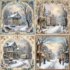 Winter Morning Decoupage Rice Paper For Ornament-Wood Art A4 1 Sheet