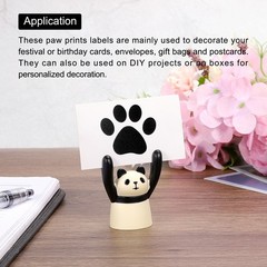 Adhesive Label Stickers Transparent Black 500Pcs Paw Stickers 1.5″ Stickers
