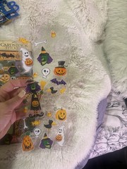 Happy Halloween Scrapbook Stickers Card Stock 2008 Made In USA Lot 3 Sheets