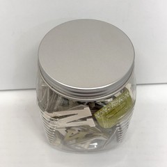 Plastic Jar of Hard Board Patterned Craft & Scrapbook Alphabet Letters w/Glitter