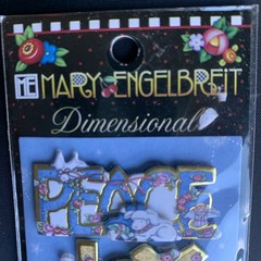 Vtg Scarce Mary Engelbreit Peace, Joy, Hope, Love Dimensional Christmas Stickers