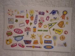 Lot of 26 Sheets Miscellaneous scrapbook Stickers embellishments scissors READ