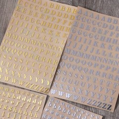 Metal Uppercase Letter Stickers 26 Letters Stickers Decoration A-Z Stickers