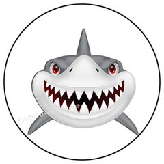 SHARK ENVELOPE SEALS LABELS PARTY FAVORS STICKERS