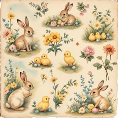 Easter Decoupage Rice Paper For Ornament-Wood Art A4 1 Sheet
