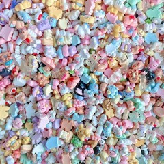 100 Pcs Pastel Animals Slime Charms Set, Bulk Cat Dog Bunny 1×1.5cm, C