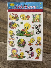 Vintage Tweety Bird Glitter Stickers Lot Of Three