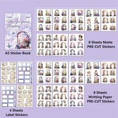 Pre- Sticker Book for Journaling, Dual Materials, Decorative Frame3434