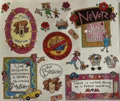 MOTHER Stickers(16pc)4.5″x 6″Frances Meyer•Phrases •Sayings•Mom•Kid•Just Because