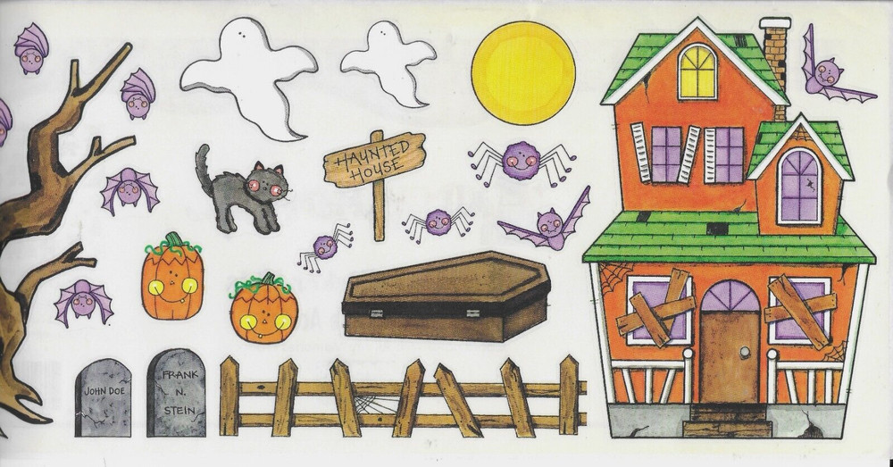 Halloween Ghost Pumpkin Bat Coffin House All My Memories Stickers Photo Corners