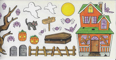 Halloween Ghost Pumpkin Bat Coffin House All My Memories Stickers Photo Corners