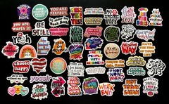 Stickers Motivational Quote Skateboard Vinyl Laptop Luggage Decal Flask Fun 50pc