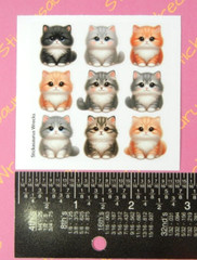 Fluffy Kitten Cats Mini Sticker Sheet