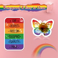 Whaline 12Pcs Rainbow Magnetic Stickers Love is Small to Medium, Multi Color