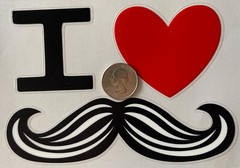 I LOVE MUSTACHE Mylar Stickers (9pc)MAMBI•For Notebooks•Binders •School Supplies
