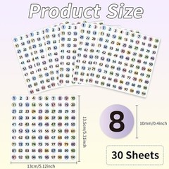 Consecutive Number Labels 1-100 – 3000 Vinyl Stickers for Indoor/Outdoor Use