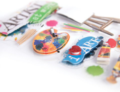 Die-Cut Dimensional & Glitter Accent Scrapbook Sticker Sheet – Art Studio