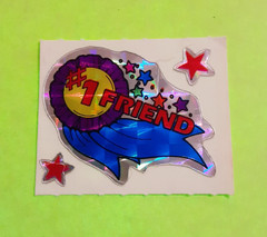 vintage 80s Decal Specialties BJ prism #1 Friend small sticker module
