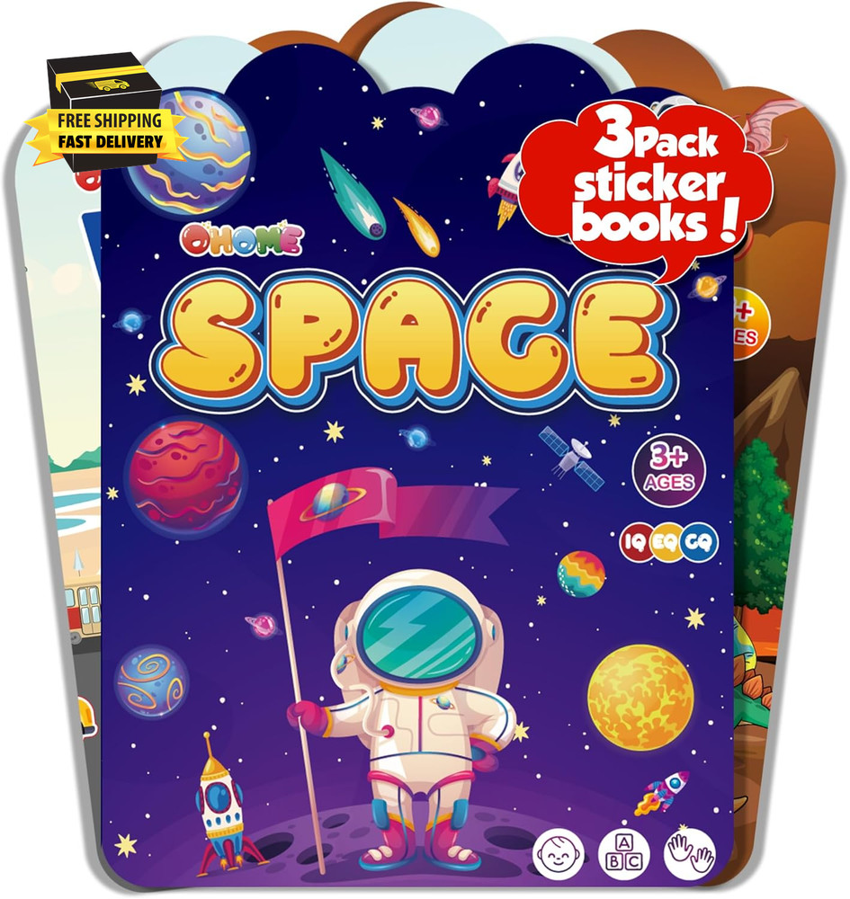 Reusable Sticker Books for Toddlers 2-4 Years – Travel Toys for Toddlers 1-3,Gif