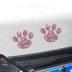 Paw Print Stickers Crystal Car Decoration Stickers Bling Rhinestone Paw Decals