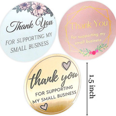 500PCS Thank You Stickers, 1.5 Inch Thank You for Supporting My Small Business S