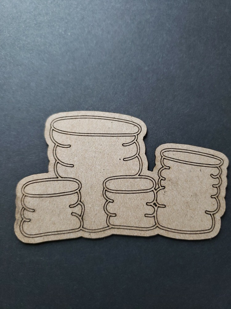 Chipboard Scrapbooking laser scored and cut die cut embellishment coral #1