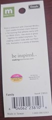 New Making Memories CHARMED WORDS METAL( Family) Expressions pewter