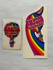 Lot of 2 Vintage BJ Stickers ‘on a roll’ Vending I Love Stickers Rainbow READ