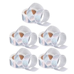5 Rolls Office Student Classroom Supplies Holographic Sealing Labels