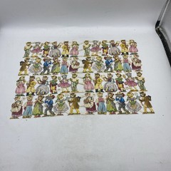 Sweet 1950’s PZB Die Cuts of Darling Cats Dressed in Human Costumes 1