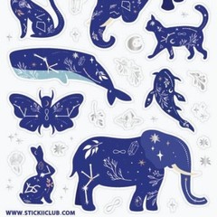 Stickii – Cosmic Animal Stickers – Celestial Animals Sticker Sheet – Scrapbooks