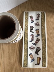 Vintage Boots, Hats, And Borders Sticker ROLL by Debra Jordan Bryan Cowboy West