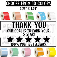 5 Stars STICKERS WATERPROOF 2.25″ LABELS SEALS FEEDBACK REVIEW SHOP Thank you