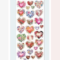 Violette Stickers – Flower Hearts – 1 Floral Heart Sticker Sheet – Scrapbooking