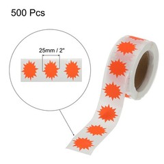 Color Coding Burst Labels 1 Roll Fluorescent Rose Red 1 Inch Dots Stickers