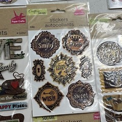 Lot Of 17 Sheets Of Crafters Square Stickers For Scrapbooking. Unused
