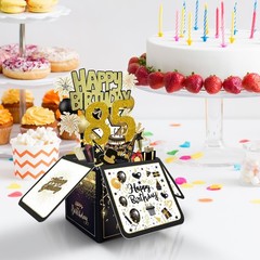 Joycard 85th Birthday Card, 85th Birthday Decorations for Women Men, Happy Bi…