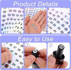 10 Sheets 1-200 Holographic Number Stickers 0.4″ Vinyl Laser Round Consecutive