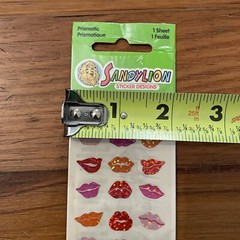 SandyLion Stickers Vintage Micro Prismatic Red Lips 1 Sheet SEALED