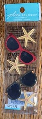 RARE Jolees Mini Sun Glasses & Star Fish Beach Vacation Sea Scrapbook Stickers