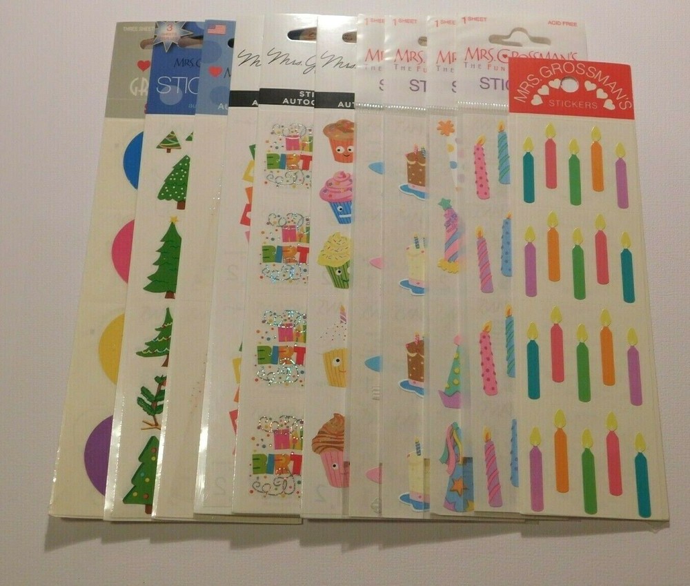 Mrs Grossman’s Stickers You Choose Brand New Sealed Pack 1/2/3 Strips Holidays 2