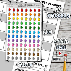 Oven Mitt Stickers, Mini Icon Reminder Planner stickers, Journals, Scrapbooks