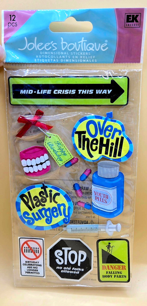2009 Jolee’s Boutique 12pc OVER THE HILL Dimensional Stickers, BRAND NEW