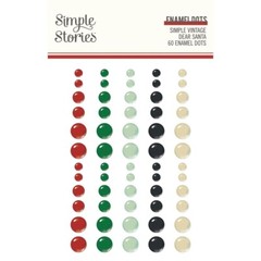 Crafts Enamel Dots SS Sticky Back Vintage Dear Santa Red Green Black