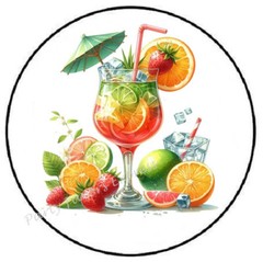 TROPICAL DRINK ENVELOPE SEALS LABELS STICKERS PARTY FAVORS