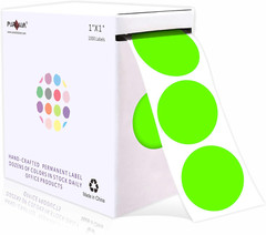 1 Inch round Permanent Adhesive Color- Dot Stickers,1000 per Roll Dots Label Dis