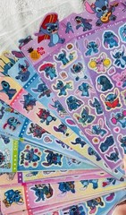 Stitch Stickers 8 Sheets! Over 100 pc Characters Stitch, LILO, Crafting Glitter