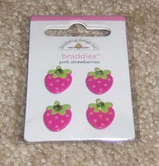 Doodlebug Design Braddies ~ Pink Strawberries. NIP