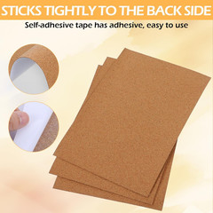 5 Pack Thin Cork Sheets 1Mm Adhesive Cork Sticker Coasters 11.8X8.3In Thick